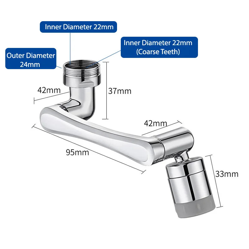 NEW Rotatable Faucet Universal Extender Stainless steel Universal 1080 °